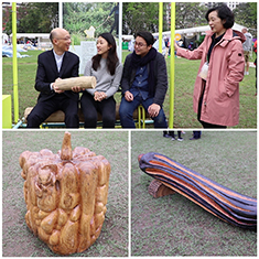 花卉展加強環保新點子，與藝術創作者協作，升級再造，化「山竹」塌木為大型木雕。當中還有「領養一碌碌木」項目，與中小學合作，將惜物意念在花卉展後繼續教育承傳。